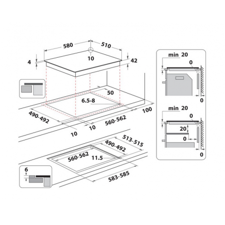 INDESIT AAR 160 C Αυτόνομη Κεραμική Εστία 58cm